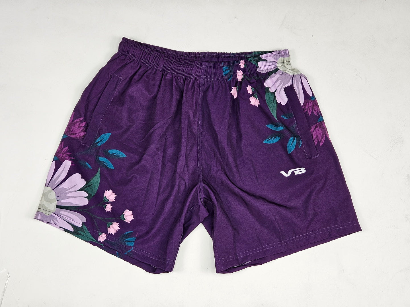 VB Purple Daisy Flower Shorts