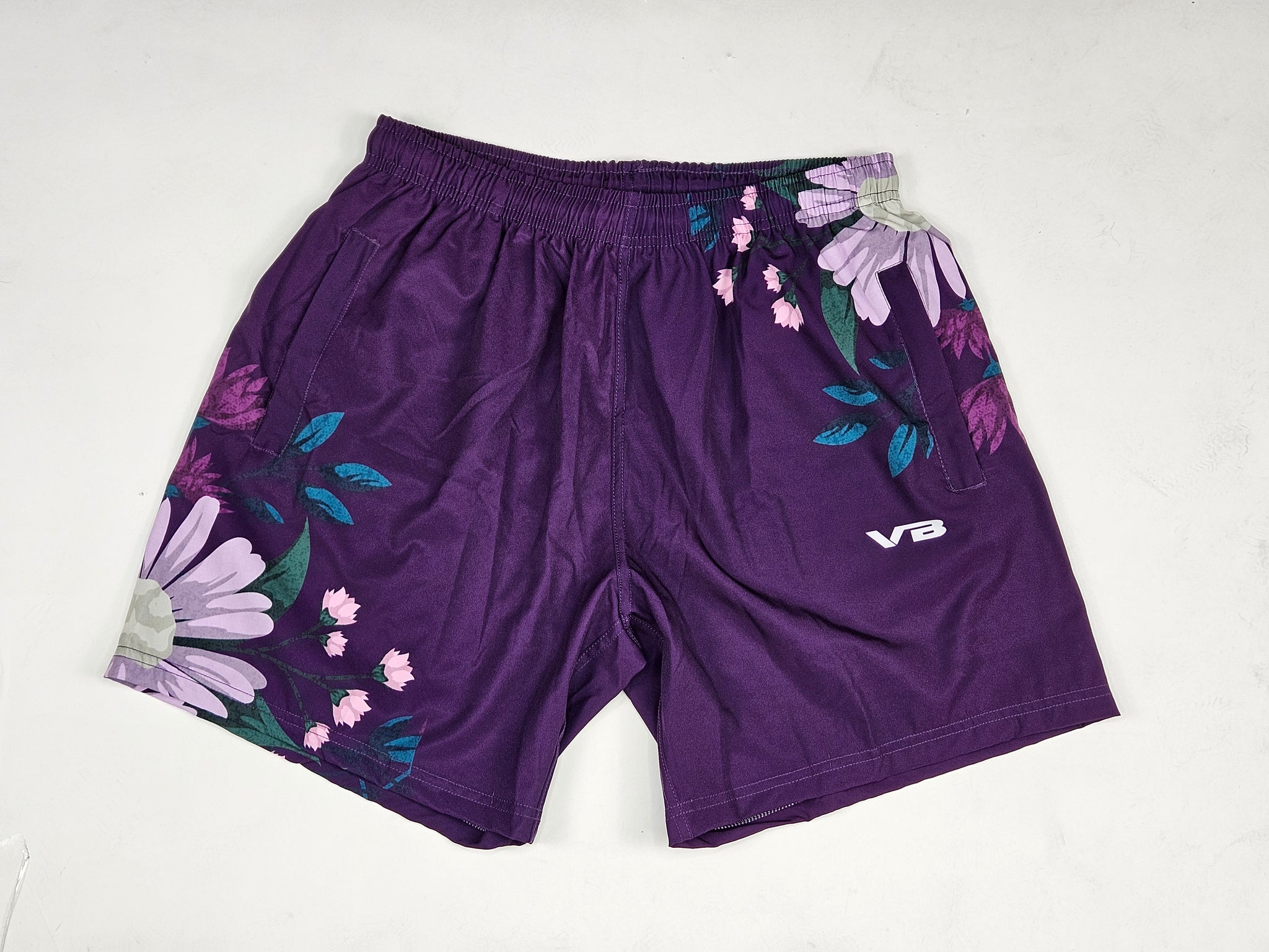 VB Purple Daisy Flower Shorts