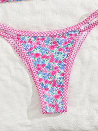 VB Super Cute Pink Floral Double-String Bikini