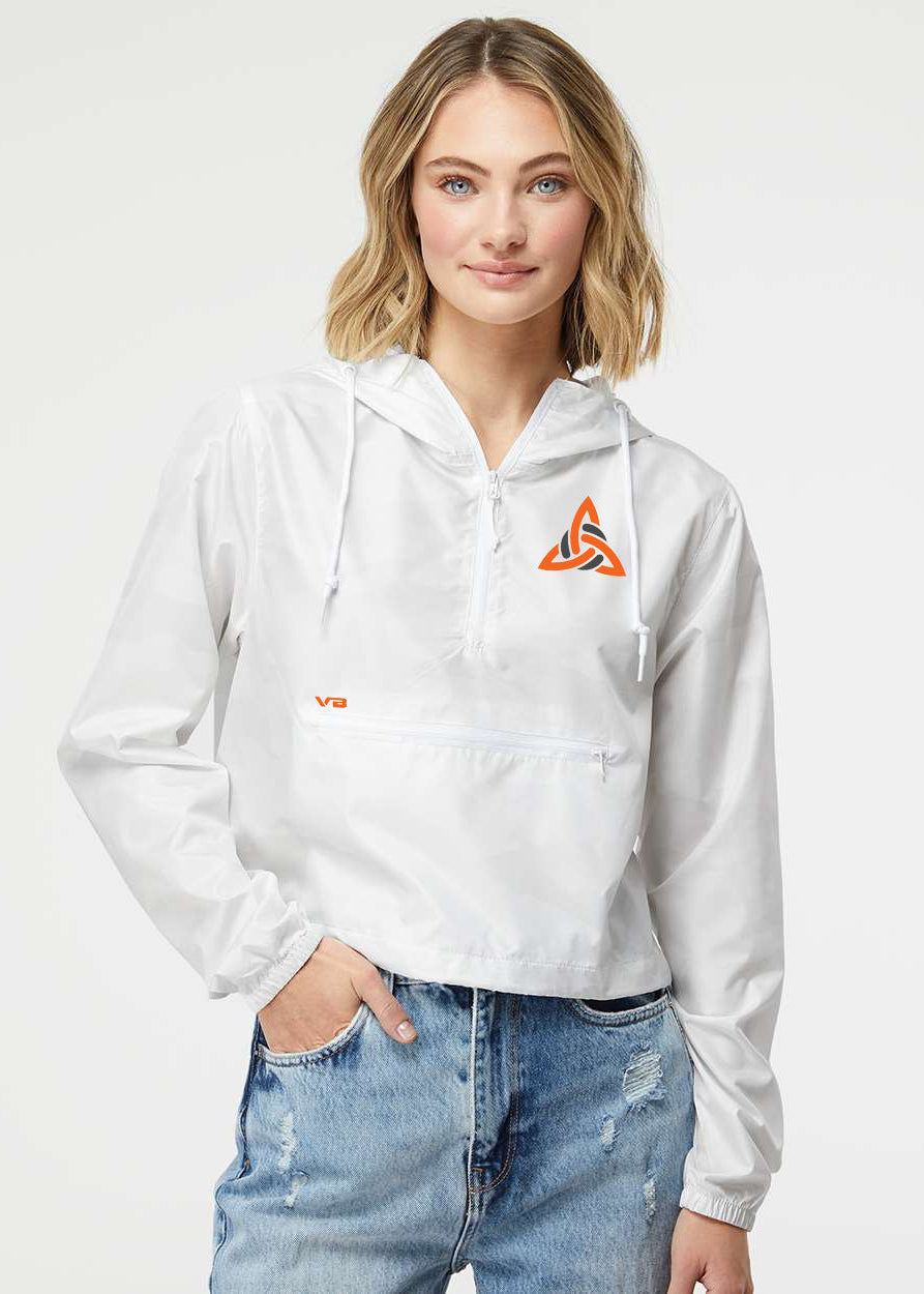 UNITY Women's Lightweight Quarter-Zip Pullover Crop Windbreaker