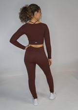 VB Lux Seamless Ribbed Long Sleeve & Bottom Yoga Set