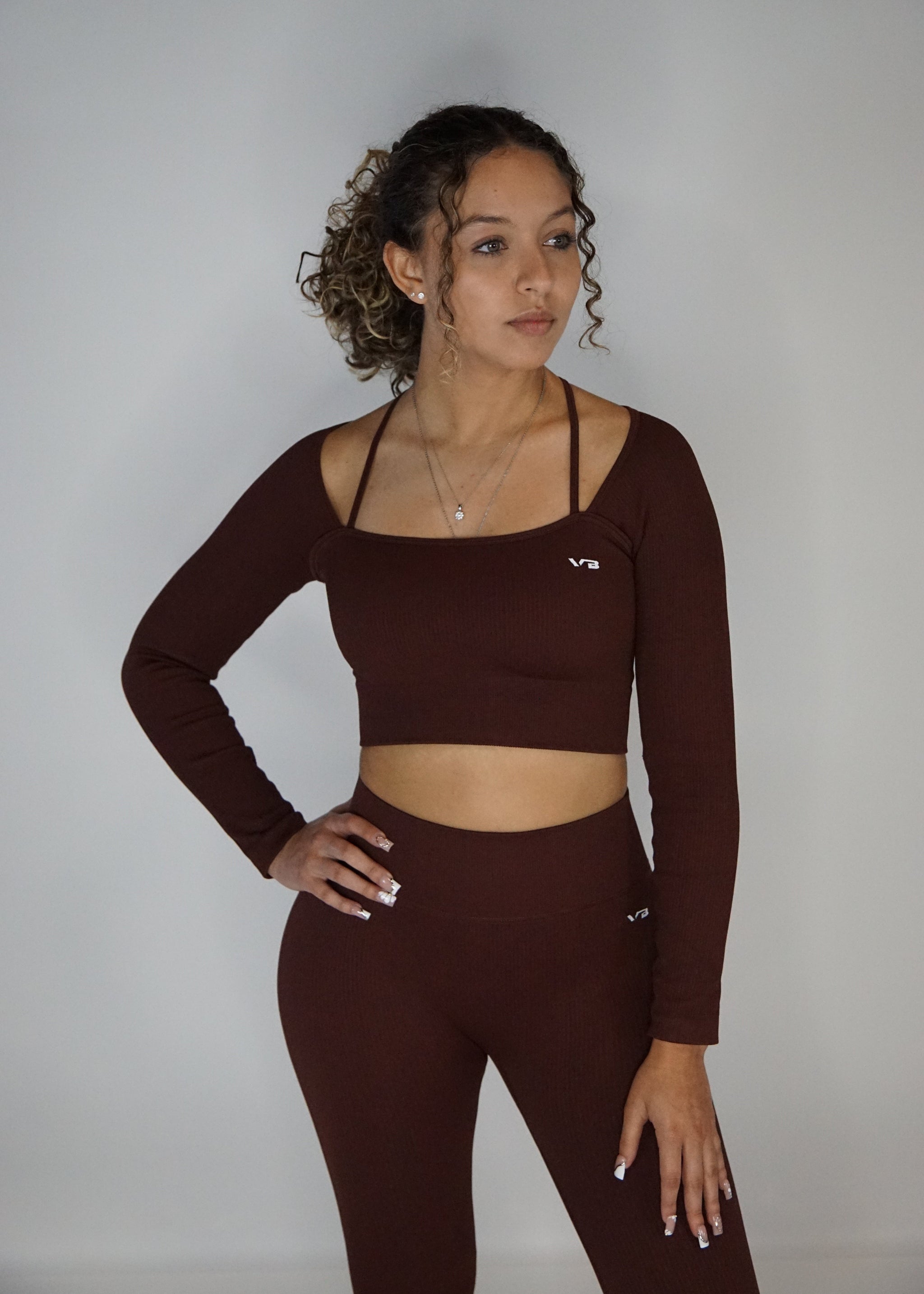 VB Lux Seamless Ribbed Long Sleeve & Bottom Yoga Set