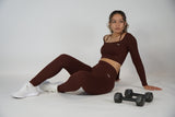VB Lux Seamless Ribbed Long Sleeve & Bottom Yoga Set