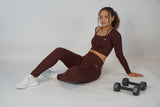 VB Lux Seamless Ribbed Long Sleeve & Bottom Yoga Set