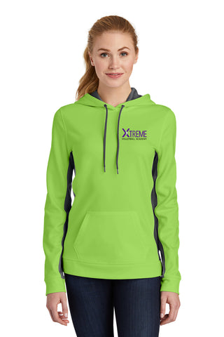XTREME Ladies Sport Fleece Colorblock Hooded Pullover